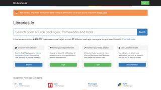 
                            5. Libraries.io - The Open Source Discovery Service