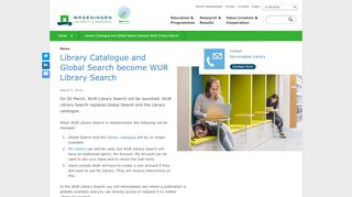 
                            1. Library Catalogue and Global Search become WUR Library Search ...