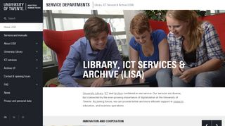 
                            2. Library, ICT-services & Archive (LISA) | University of Twente