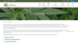 
                            5. Licensing - California Cannabis Portal - State of California