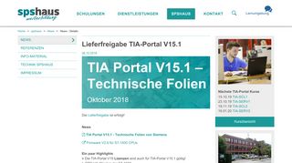 
                            10. Lieferfreigabe TIA-Portal V15.1 - spshaus