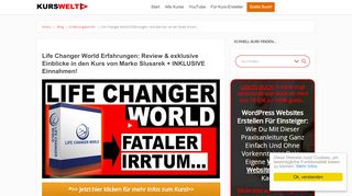 
                            1. ᐅ Life Changer World Erfahrungen ᐅUnd das hier ist der …