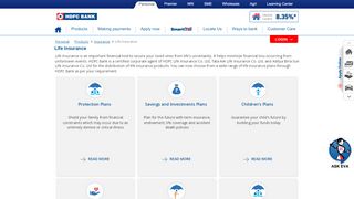 
                            7. Life Insurance - HDFC Bank