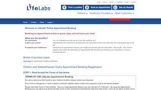 
                            11. LifeLabs Online Appointment Booking