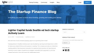 
                            8. Lighter Capital funds Seattle ed tech startup Actively Learn ...