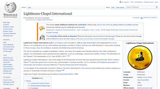 
                            8. Lighthouse Chapel International - Wikipedia