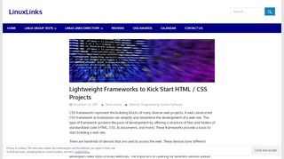 
                            1. Lightweight Frameworks to Kick Start HTML / CSS Projects ...