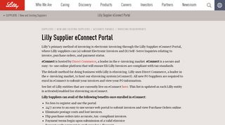 
                            5. Lilly Supplier eConnect Portal - Eli Lilly