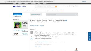 
                            2. Limit login 2008 Active Directory