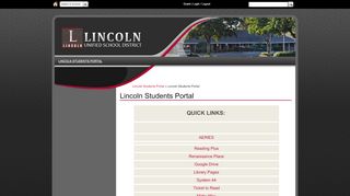 
                            4. Lincoln Students Portal - Lincoln Students Portal - Lincoln Unified ...