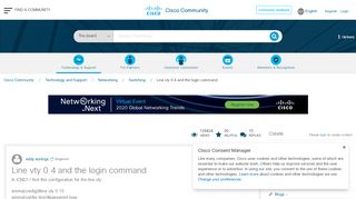 
                            1. Line vty 0 4 and the login command - Cisco Community