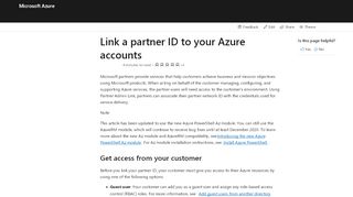 
                            7. Link an Azure account to a partner ID | Microsoft …