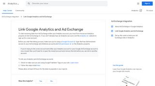 
                            1. Link Google Analytics and Ad Exchange - Analytics Help