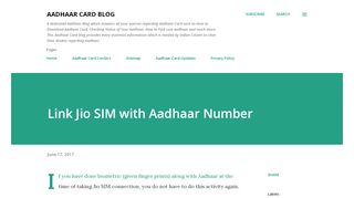 
                            7. Link Jio SIM with Aadhaar Number - Aadhaar …
