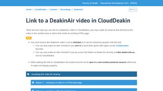 
                            8. Link to a DeakinAir video in CloudDeakin - Deakin University