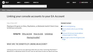 
                            7. Linking your console accounts to your EA Account