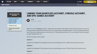 
                            5. Linking your Dauntless Account, Console Account, and Epic Games ...