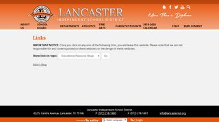 
                            7. Links - Lancaster Independent School District