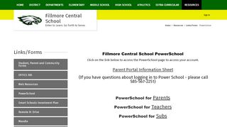 
                            6. Links/Forms / Power School - Fillmore Central School