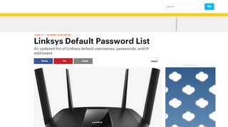 
                            3. Linksys Default Password List (Updated August …