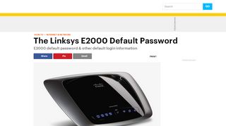 
                            2. Linksys E2000 Default Password - Lifewire