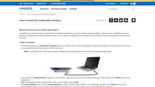 
                            1. Linksys Official Support - How to access the router’s web …
