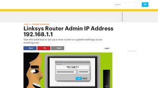 
                            9. Linksys Router Admin IP Address 192.168.1.1 - Lifewire