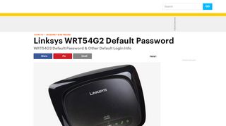 
                            4. Linksys WRT54G2 Default Password - lifewire.com