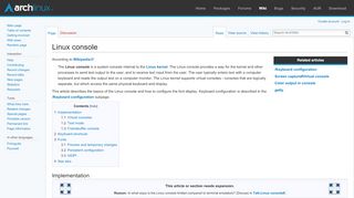 
                            1. Linux console - ArchWiki