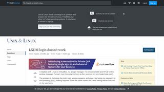 
                            1. linux - LXDM login doesn't work - Unix & Linux Stack Exchange