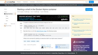 
                            5. linux - Starting a shell in the Docker Alpine container ...