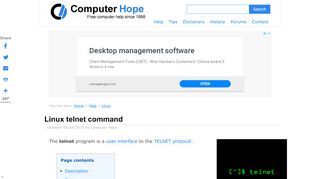 
                            11. Linux telnet command help and examples - Computer Hope