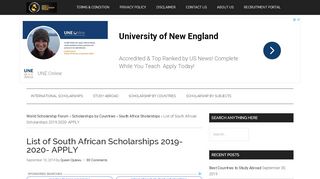 
                            5. List of Available Scholarships in South African 2019-2020 ...