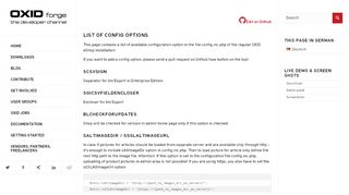 
                            5. List of configuration options • OXIDforge