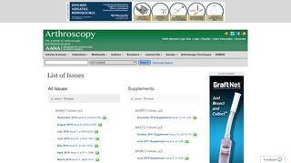 
                            4. List of Issues: Arthroscopy - arthroscopyjournal.org