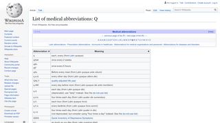 
                            2. List of medical abbreviations: Q - Wikipedia