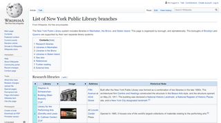 
                            7. List of New York Public Library branches - Wikipedia