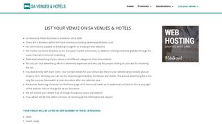 
                            3. List your venue on SA Venues & Hotels Travel Directory ...