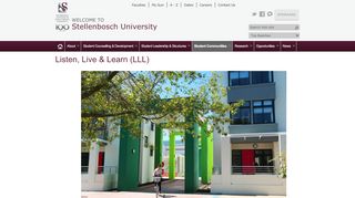 
                            2. Listen, Live & Learn (LLL) - Stellenbosch University