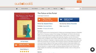 
                            9. Listen to Falcon at the Portal by Elizabeth Peters at Audiobooks.com