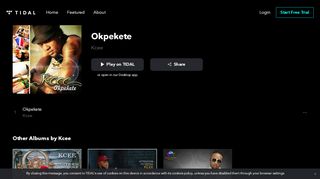 
                            8. Listen to Okpekete by Kcee on TIDAL