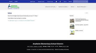 
                            2. Live | Anaheim Elementary School District