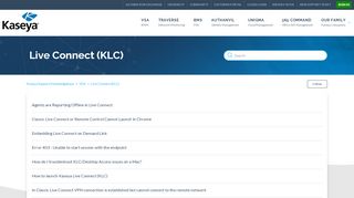 
                            9. Live Connect (KLC) – Kaseya Support Knowledgebase