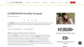 
                            6. LIVESTRONG Fertility Program | LIVESTRONG