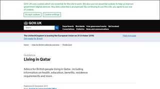 
                            3. Living in Qatar - GOV.UK