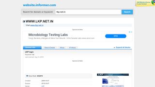 
                            2. lkp.net.in at Website Informer. LKP login. Visit LKP.