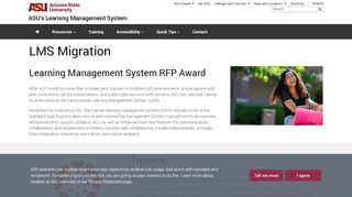 
                            7. LMS Migration - ASU's Learning Management System