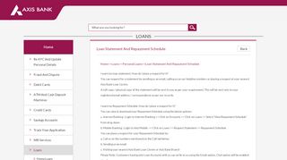 
                            4. Loan Statement And Repayment Schedule - Axis Bank