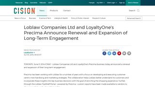 
                            5. Loblaw Companies Ltd and LoyaltyOne's Precima Announce Renewal ...