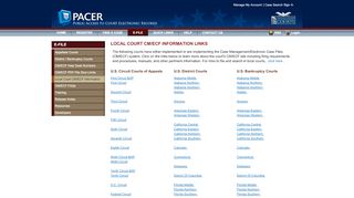 
                            9. Local CM/ECF Court Information Links - Pacer